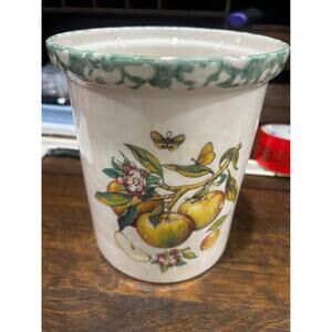 Himark Fruits & Butterflies stoneware utensils holder Apples made in Italy